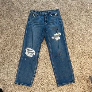 American Eagle Ripped Mom Straight Jeans